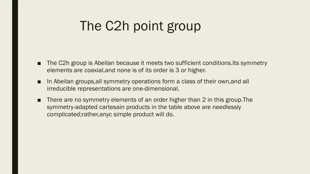 the c2h point group