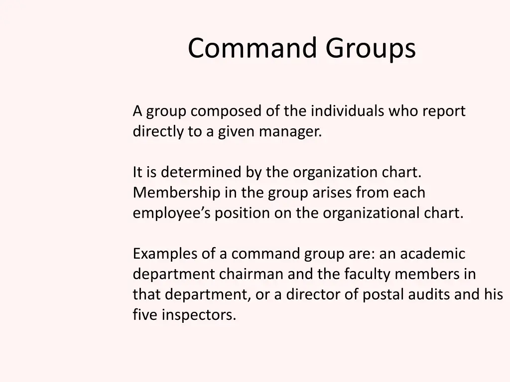 command groups