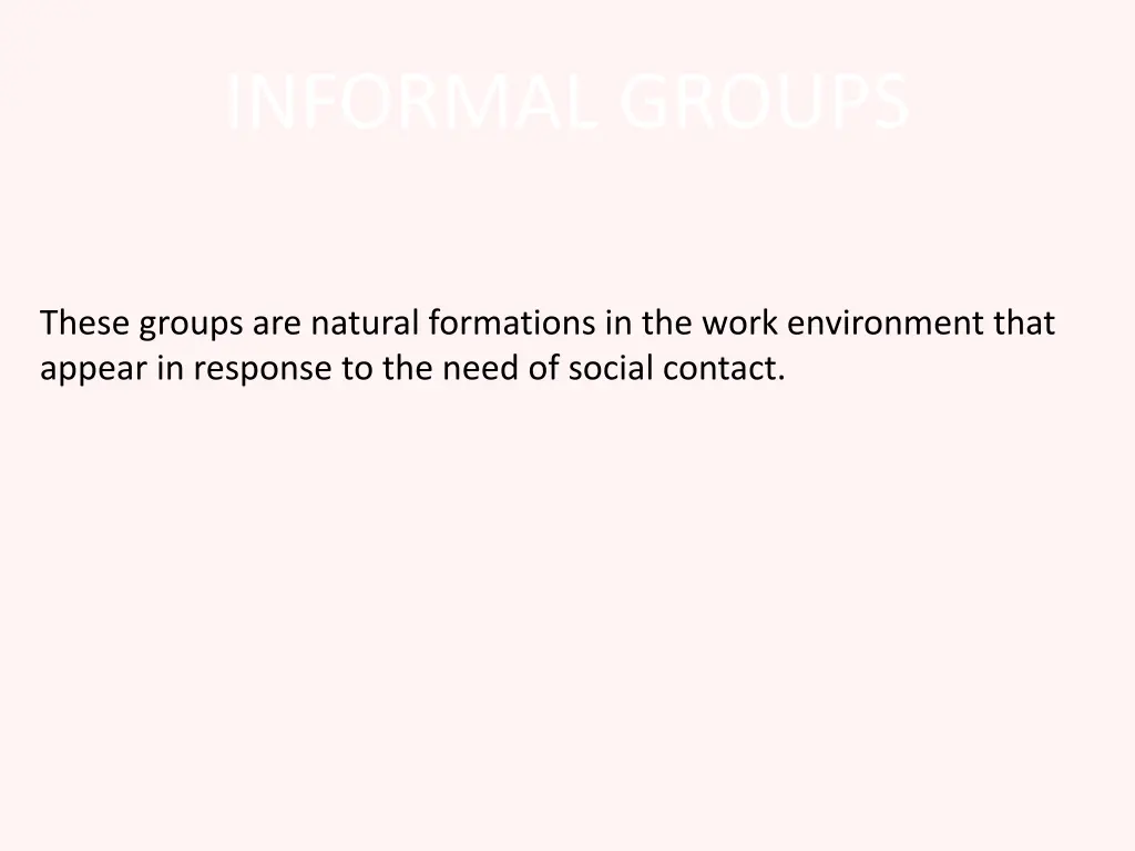 informal groups