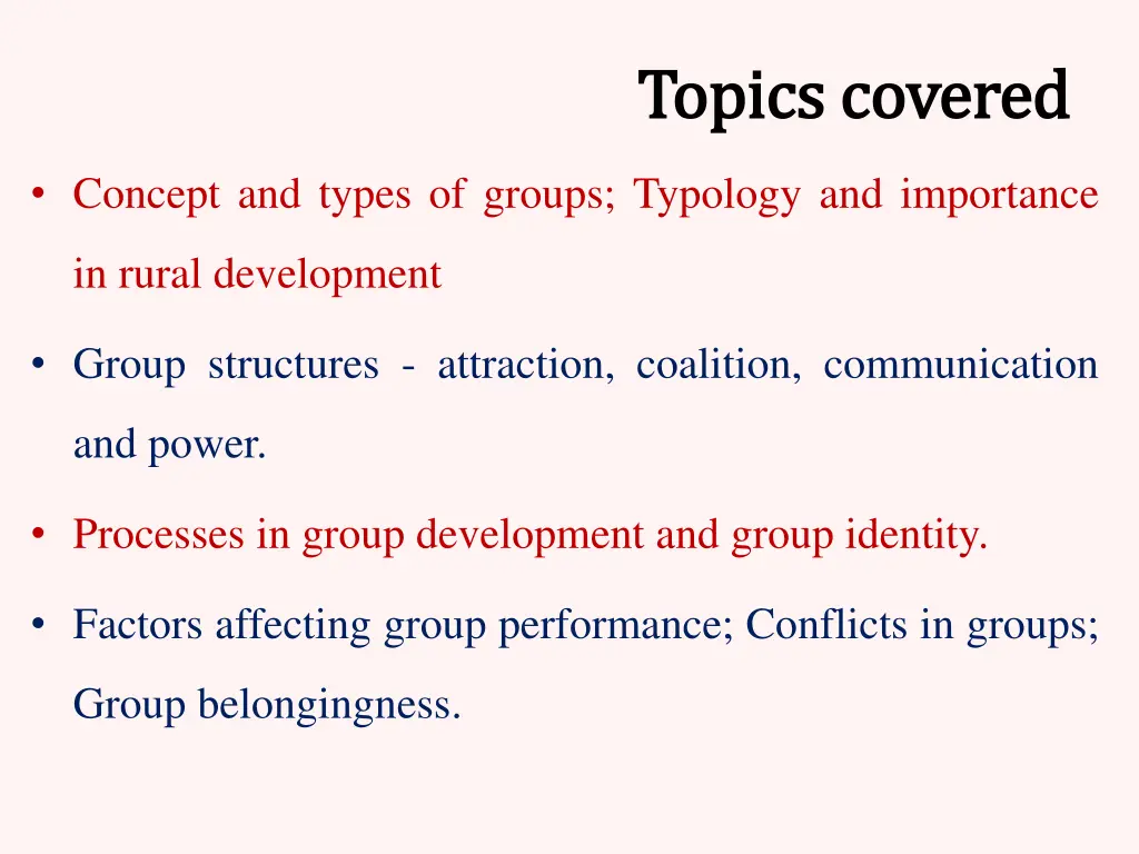 topics covered topics covered