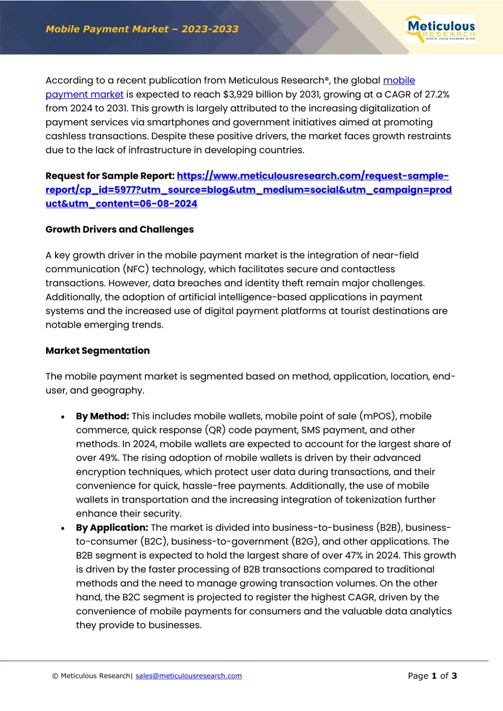 mobile payment market 2023 2033