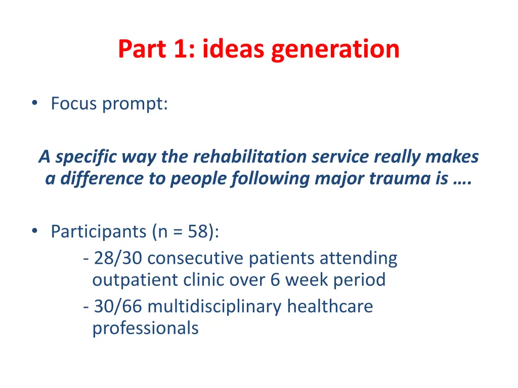 part 1 ideas generation