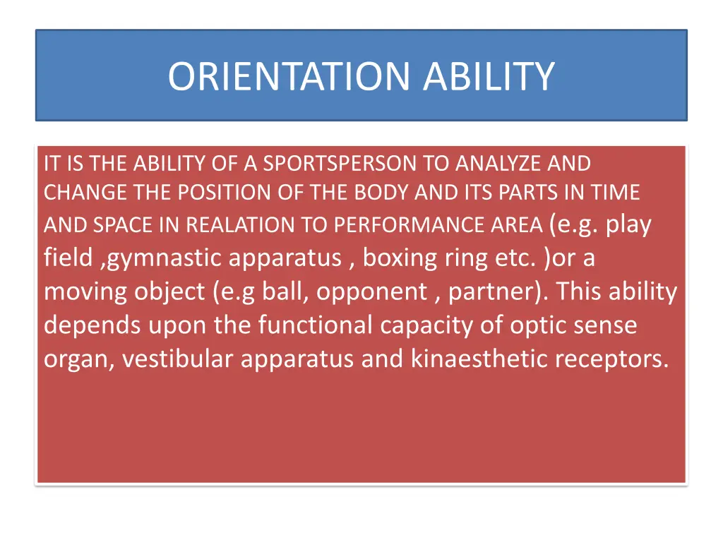 orientation ability