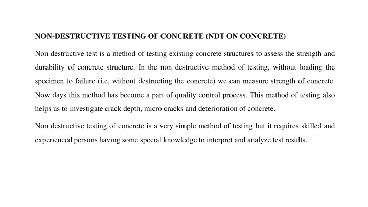 non destructive testing of concrete