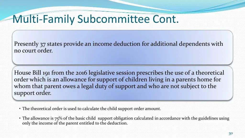 multi family subcommittee cont