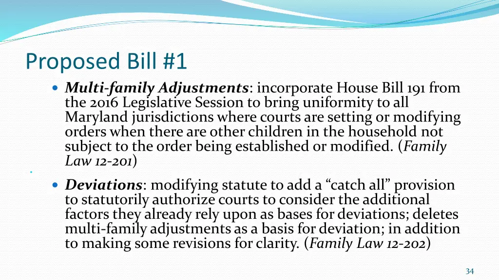 proposed bill 1 multi family adjustments