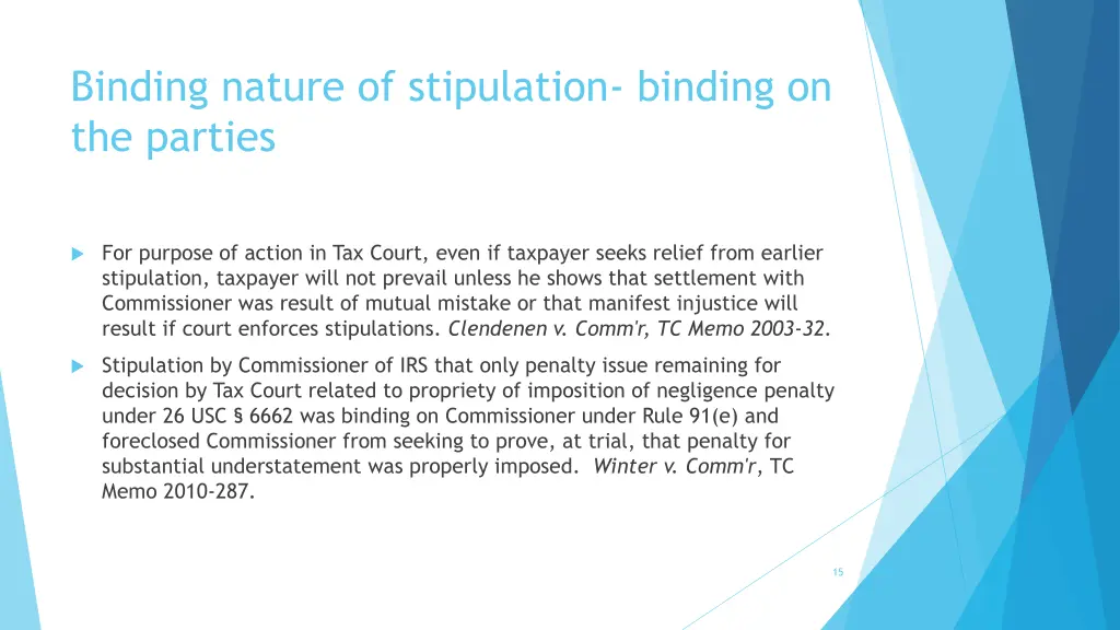 binding nature of stipulation binding