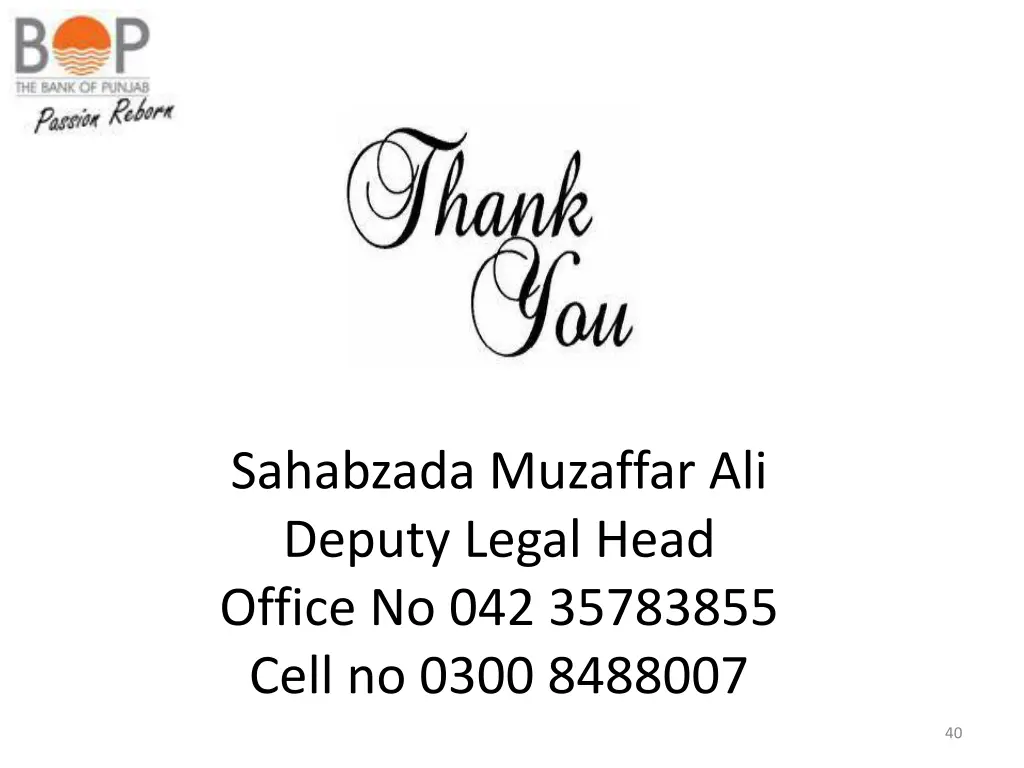 sahabzada muzaffar ali deputy legal head office