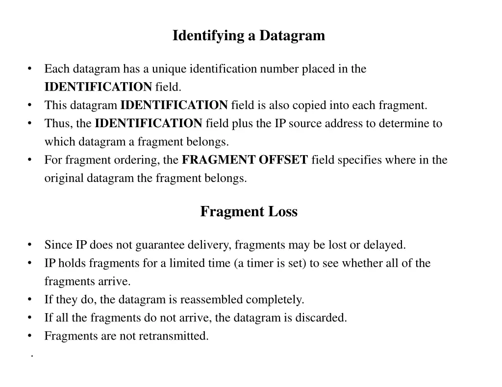 identifying a datagram