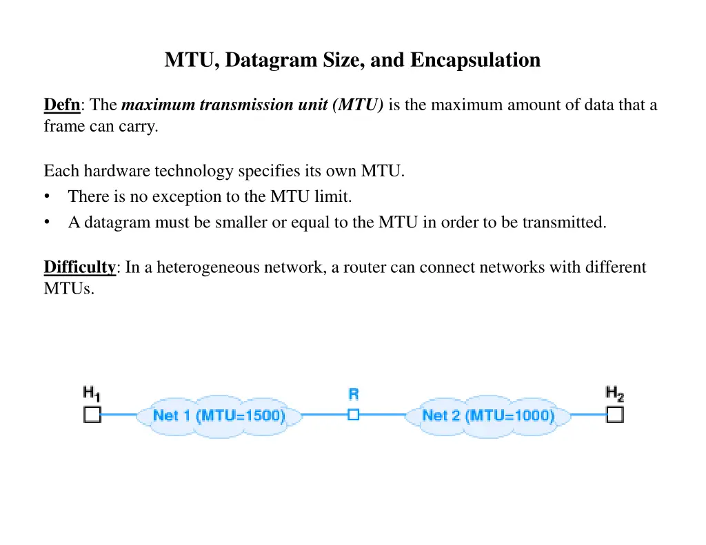 mtu datagram size and encapsulation