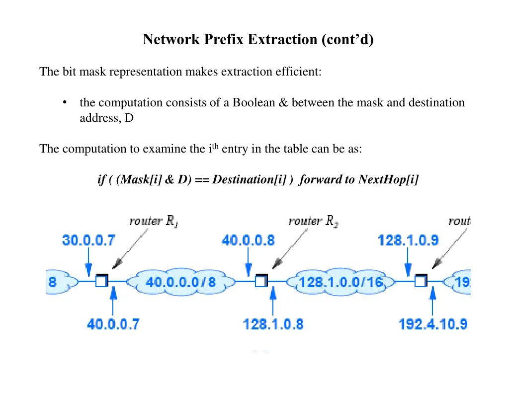 network prefix extraction cont d