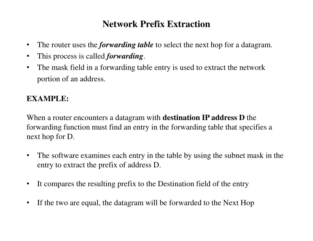 network prefix extraction