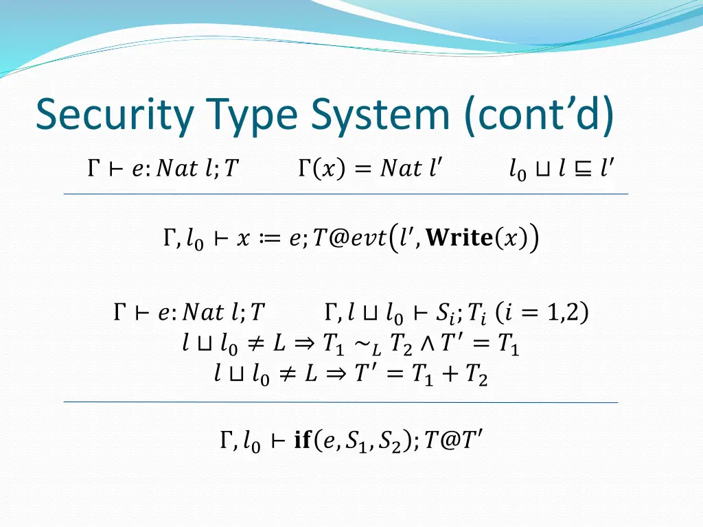 security type system cont d