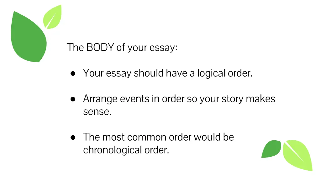 the body of your essay