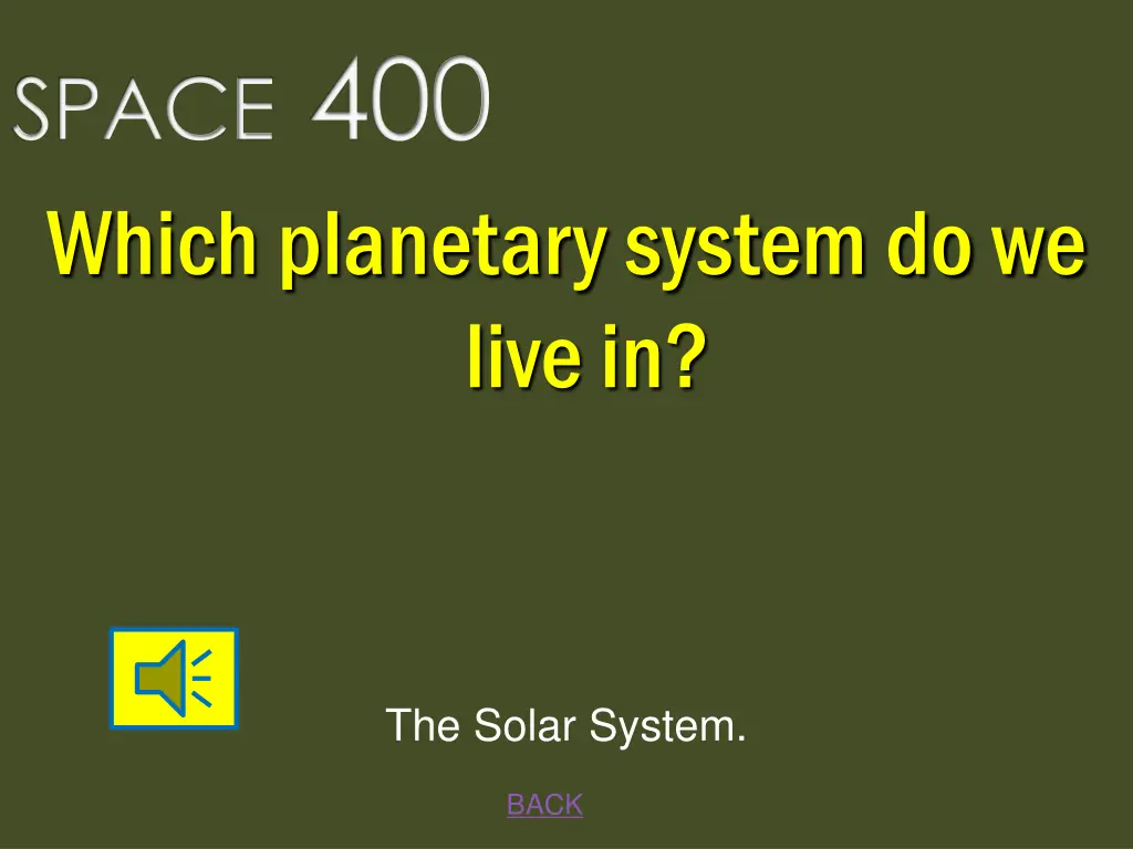 space 400 which planetary system do we live in