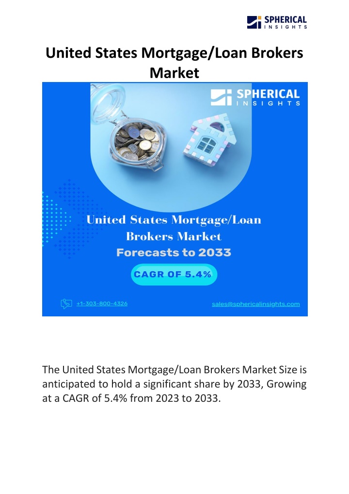 united states mortgage loan brokers market