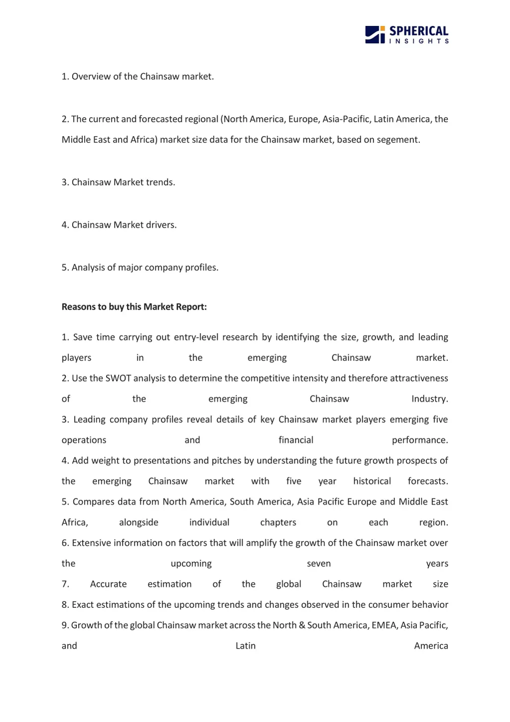 1 overview of the chainsaw market