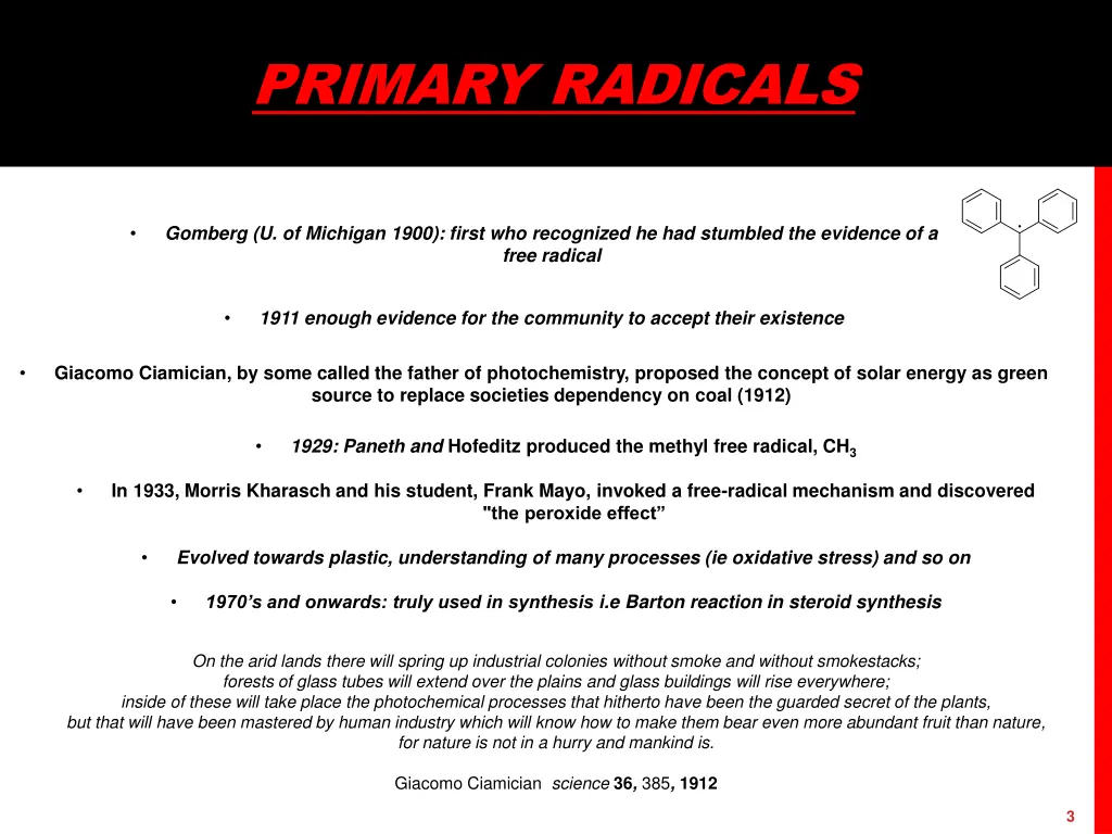 primary radicals