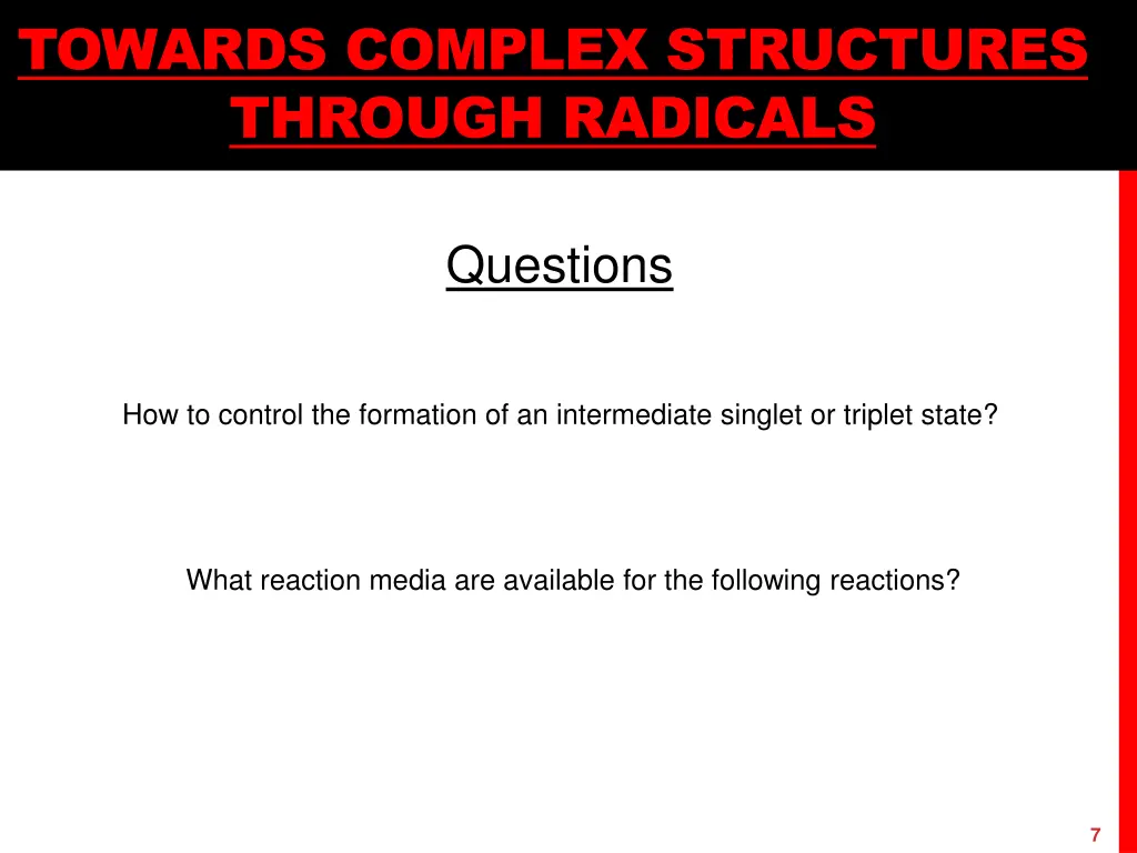 towards complex structures through radicals