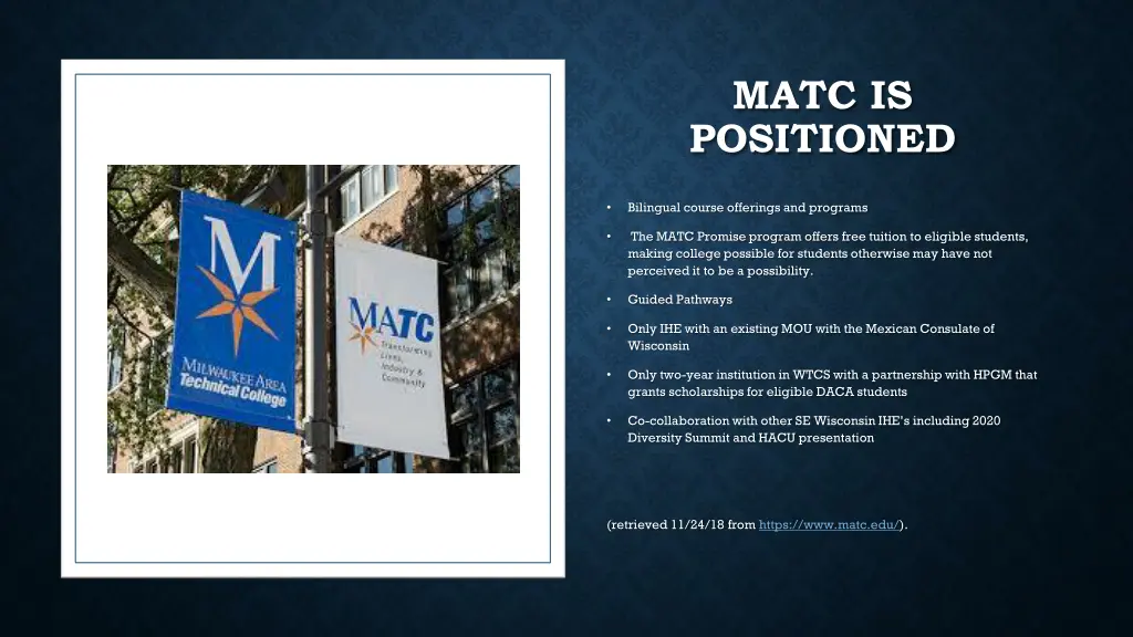 matc is positioned