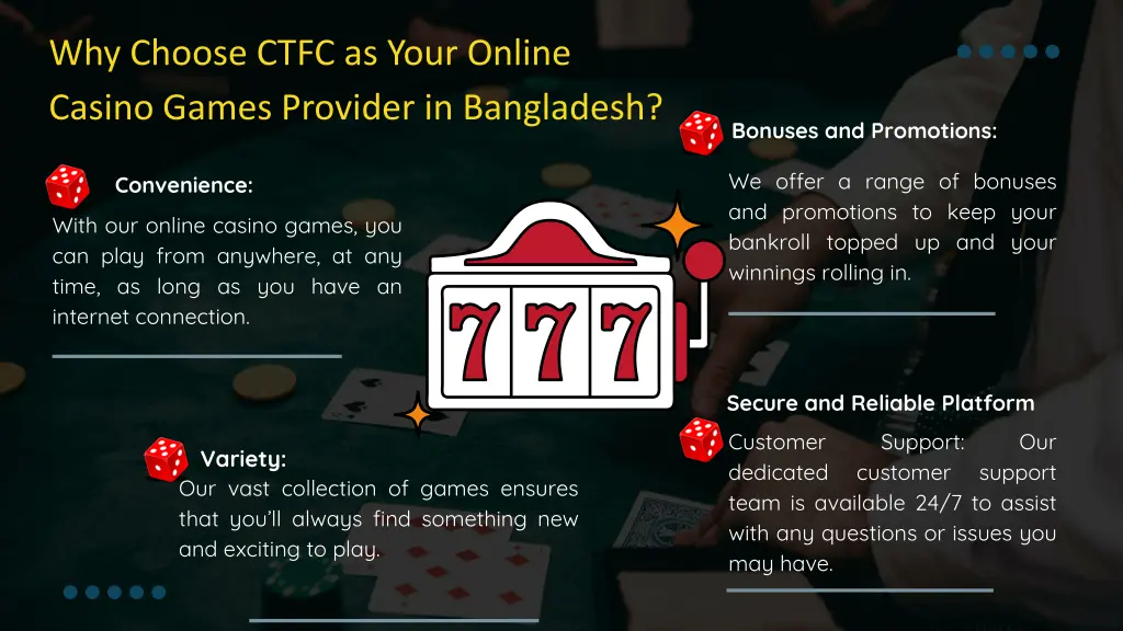 why choose ctfc as your online casino games