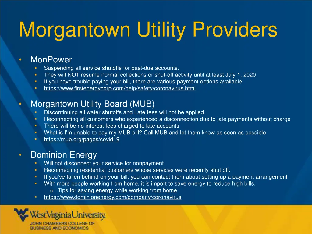 morgantown utility providers