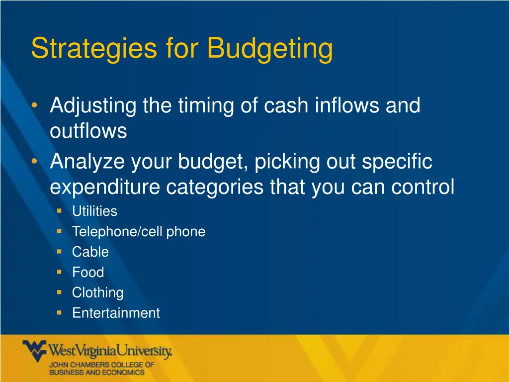 strategies for budgeting