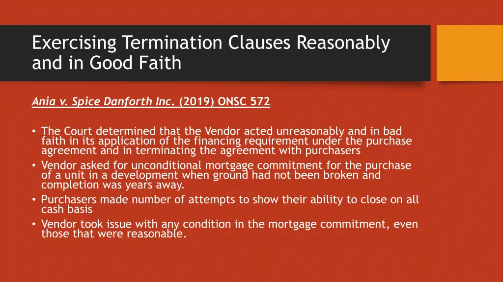 exercising termination clauses reasonably 2