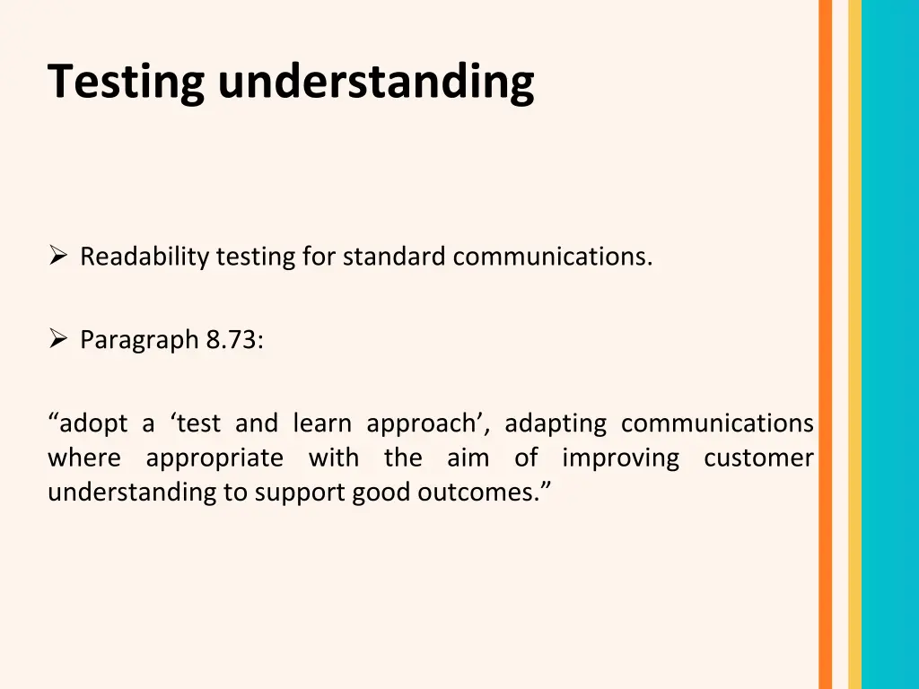 testing understanding