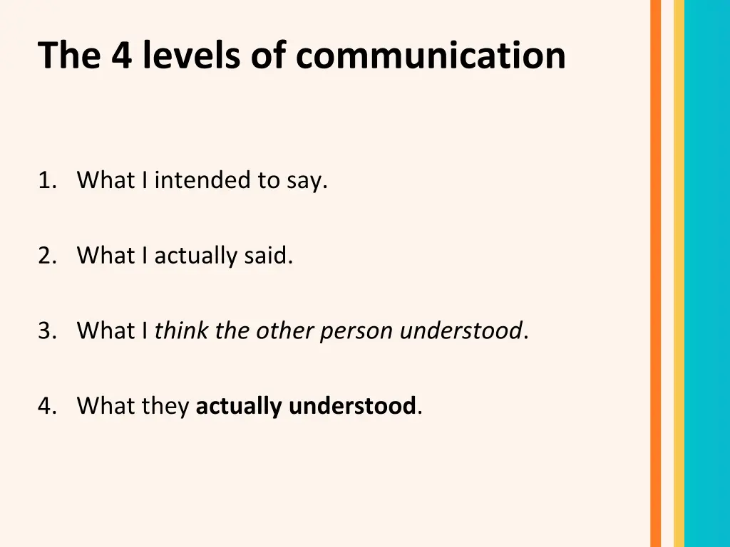 the 4 levels of communication