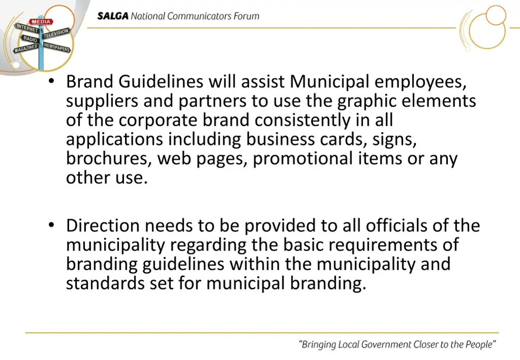 brand guidelines will assist municipal employees