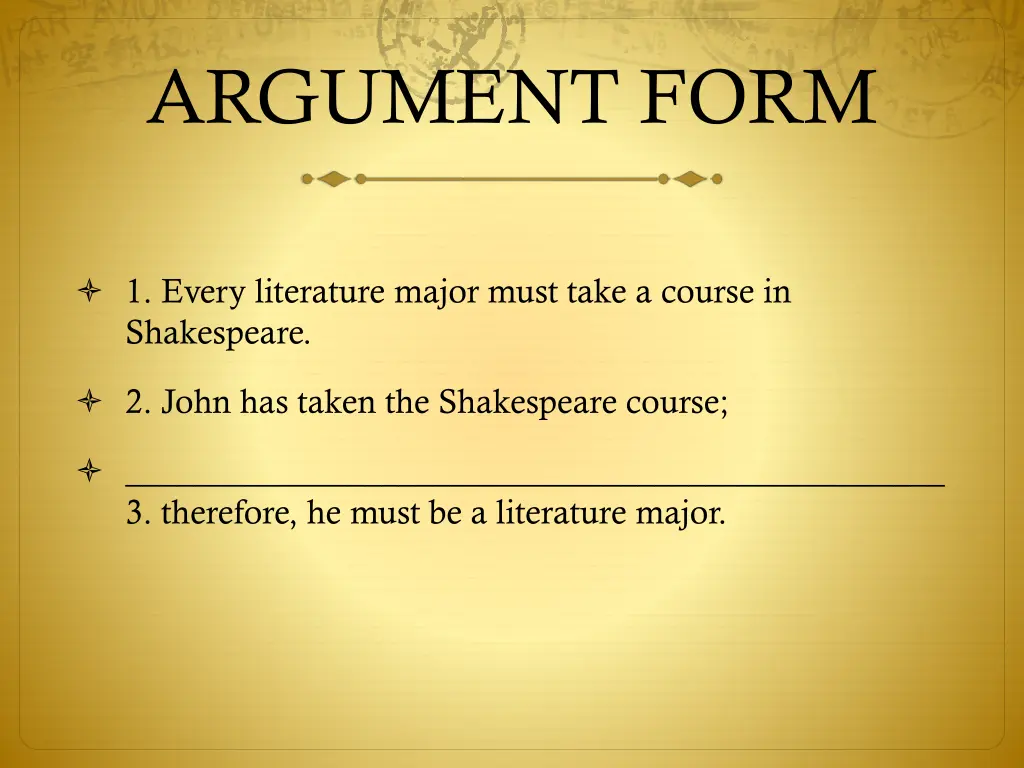 argument form 1