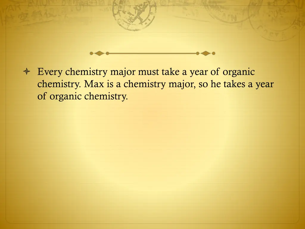 every chemistry major must take a year of organic