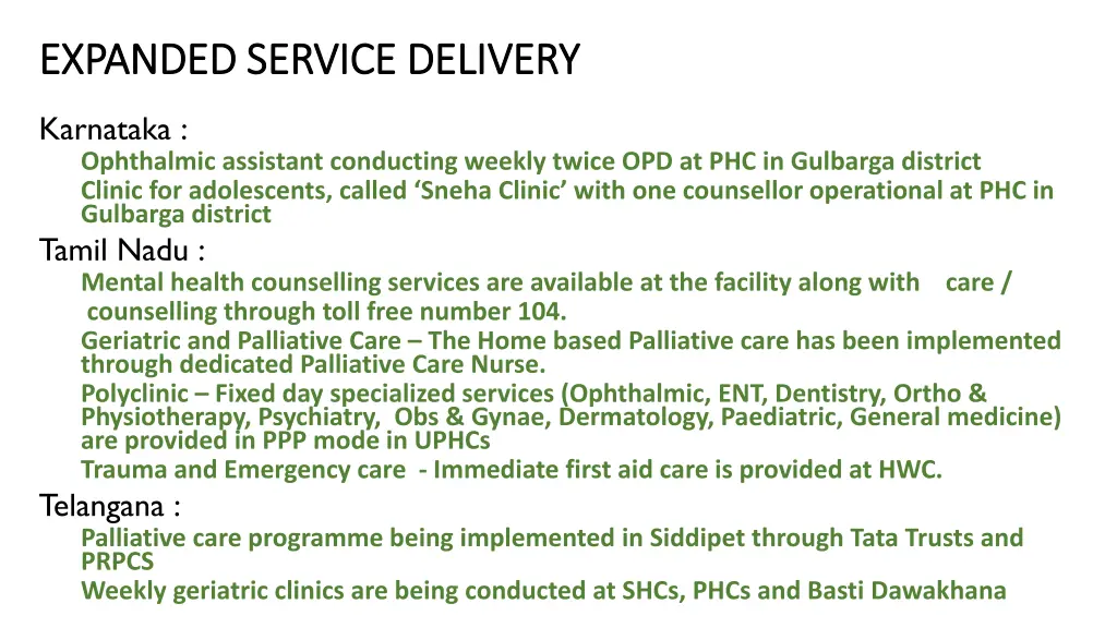 expanded service delivery expanded service 1