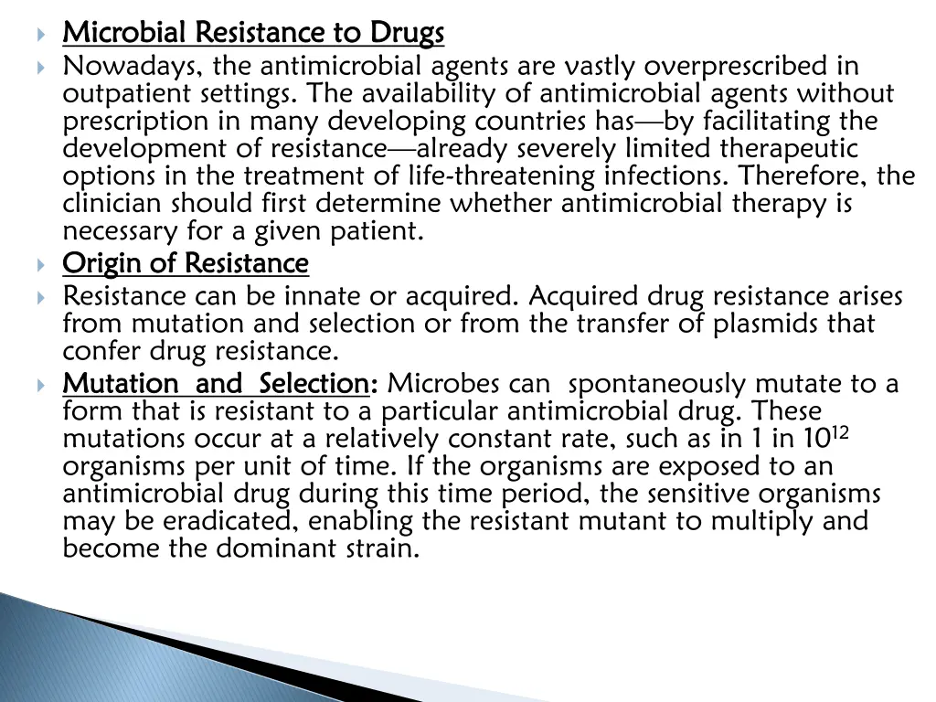 microbial resistance to drugs microbial