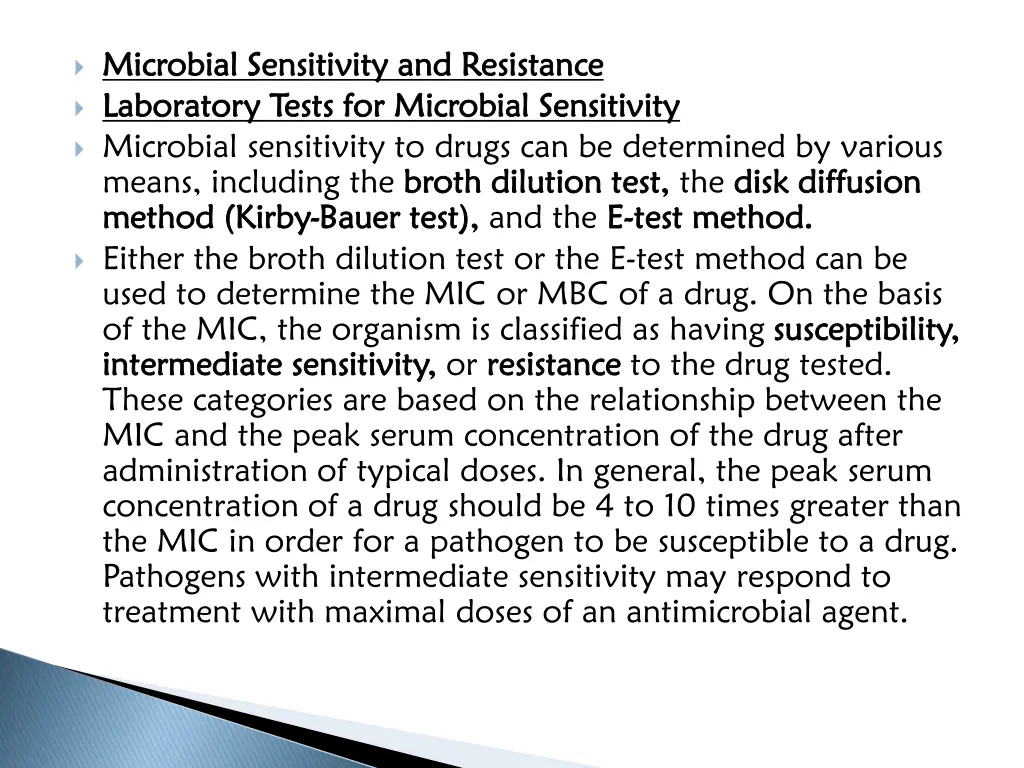 microbial sensitivity and resistance microbial