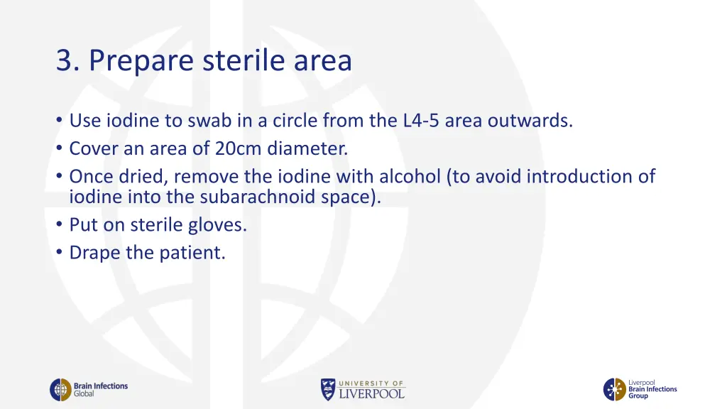 3 prepare sterile area