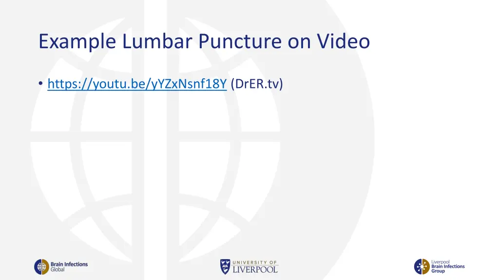 example lumbar puncture on video