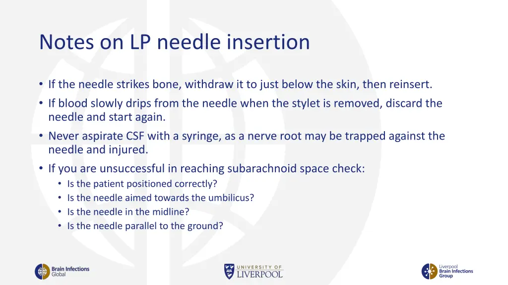 notes on lp needle insertion