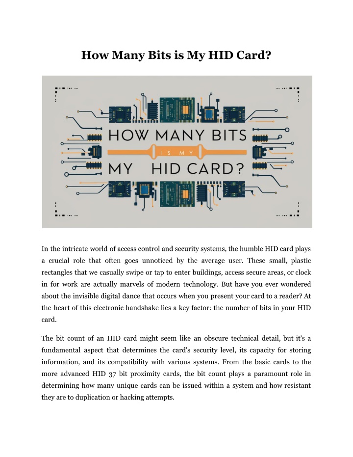 how many bits is my hid card