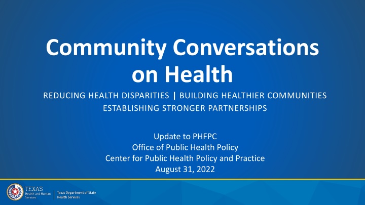 community conversations on health reducing health