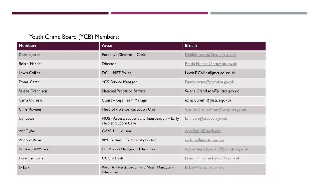 youth crime board ycb members