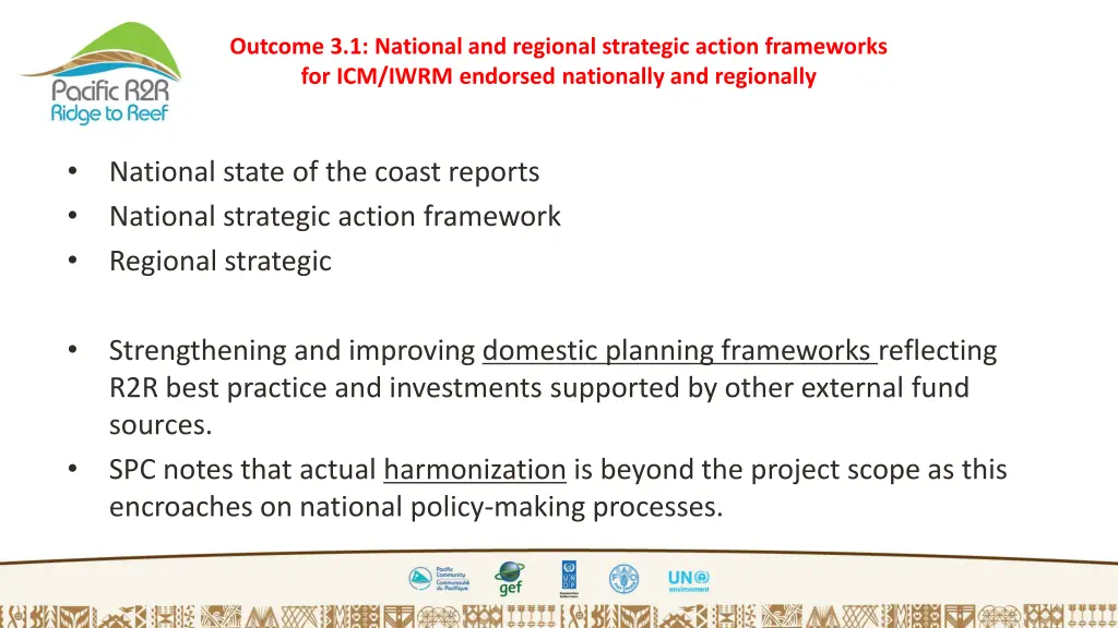 outcome 3 1 national and regional strategic