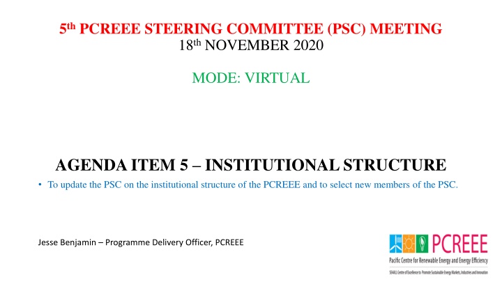 5 th pcreee steering committee psc meeting