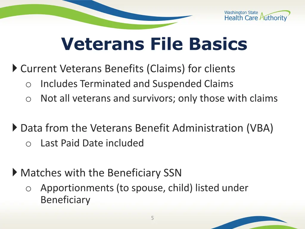 veterans file basics