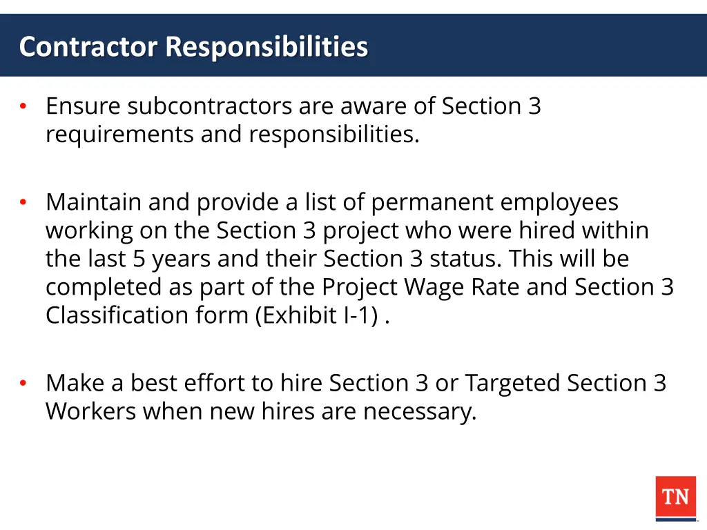 contractor responsibilities