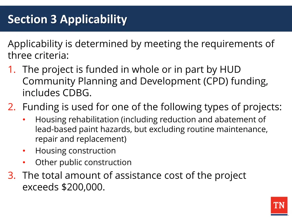 section 3 applicability