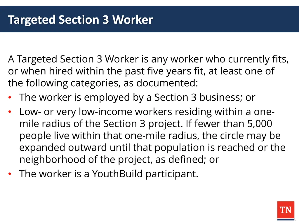 targeted section 3 worker