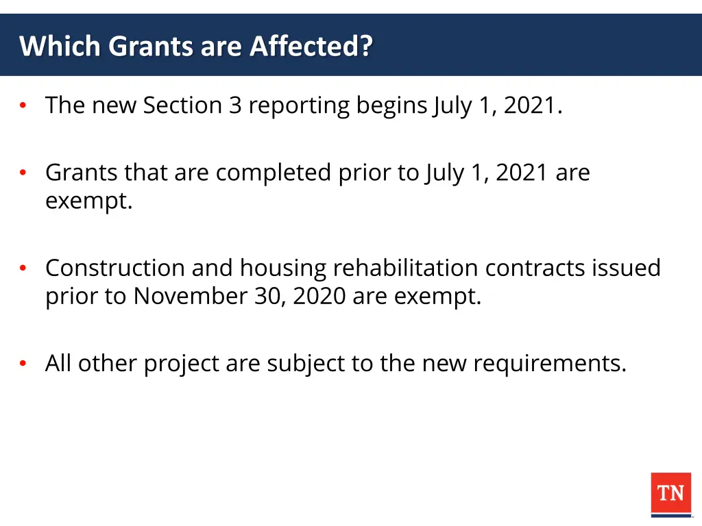 which grants are affected