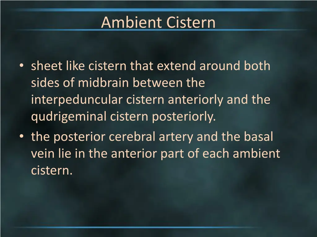 ambient cistern